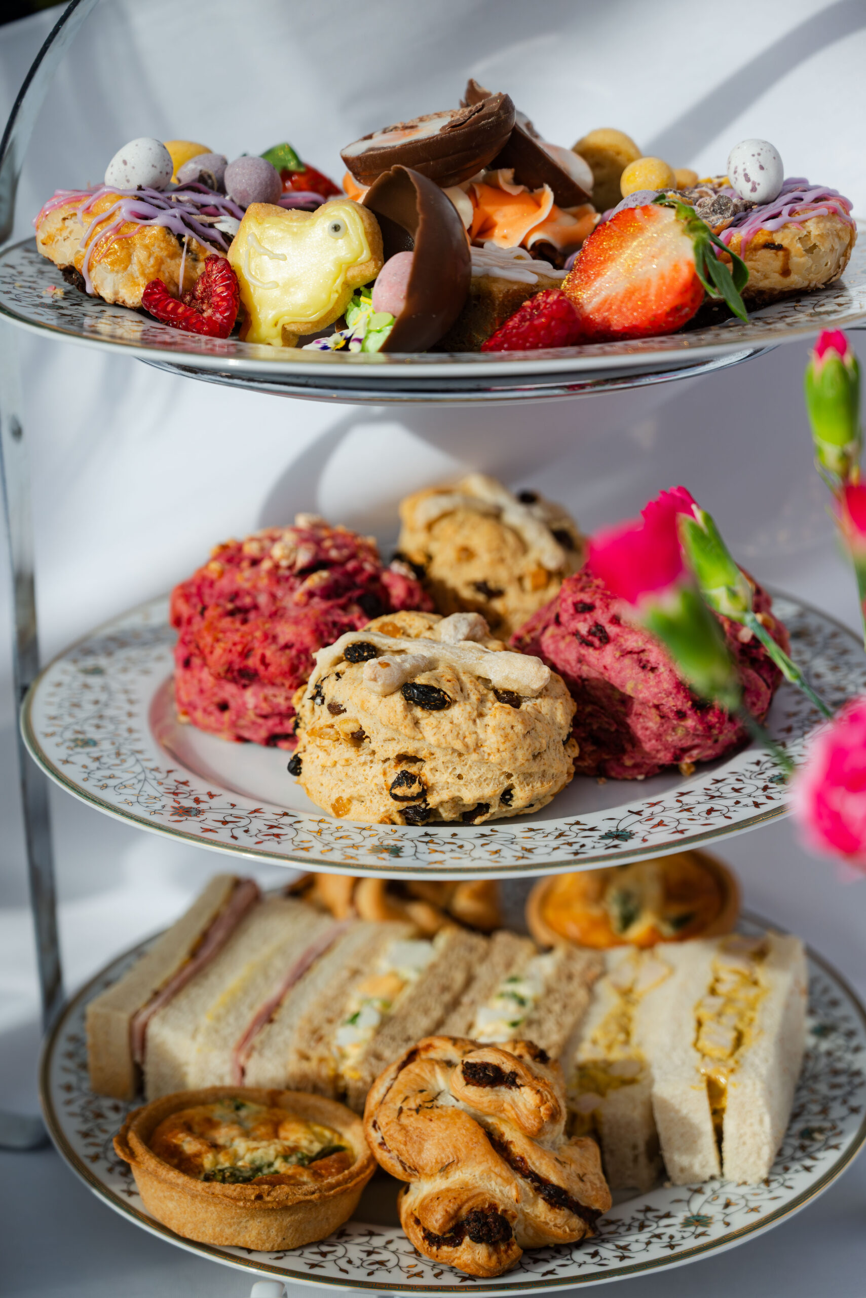 Afternoon Tea near Norwich — classic sandwiches, scones and cakes at Glen Lodge with views across the golf course.